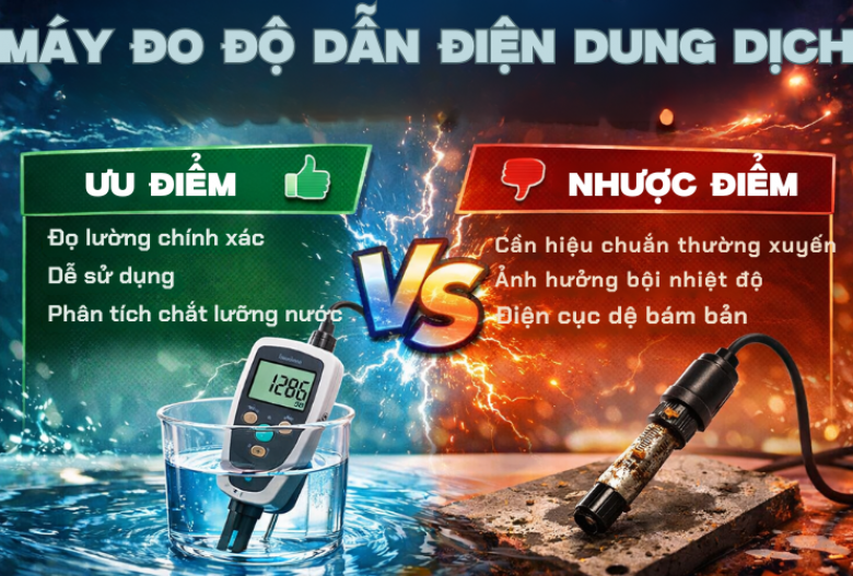 Máy Đo Độ Dẫn Điện Dung Dịch Có Ưu Và Nhược Điểm Gì?