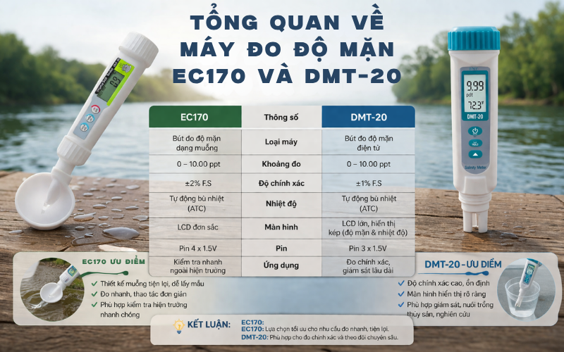 Tổng quan về máy đo độ mặn EC170 Và DMT-20