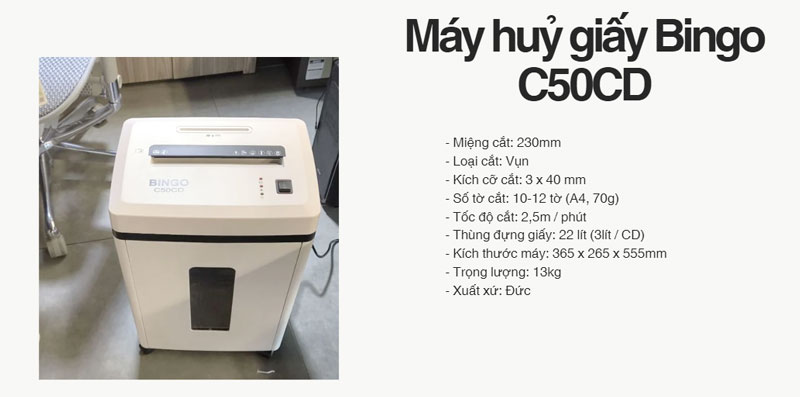 Máy hủy giấy Bingo C50CD