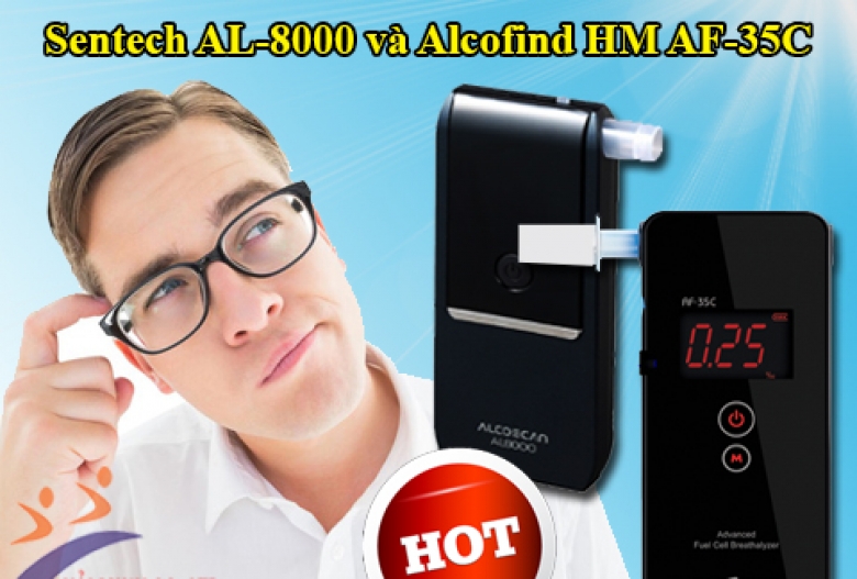 So sánh máy đo nồng độ cồn Sentech AL-8000 và Alcofind HM AF-35C