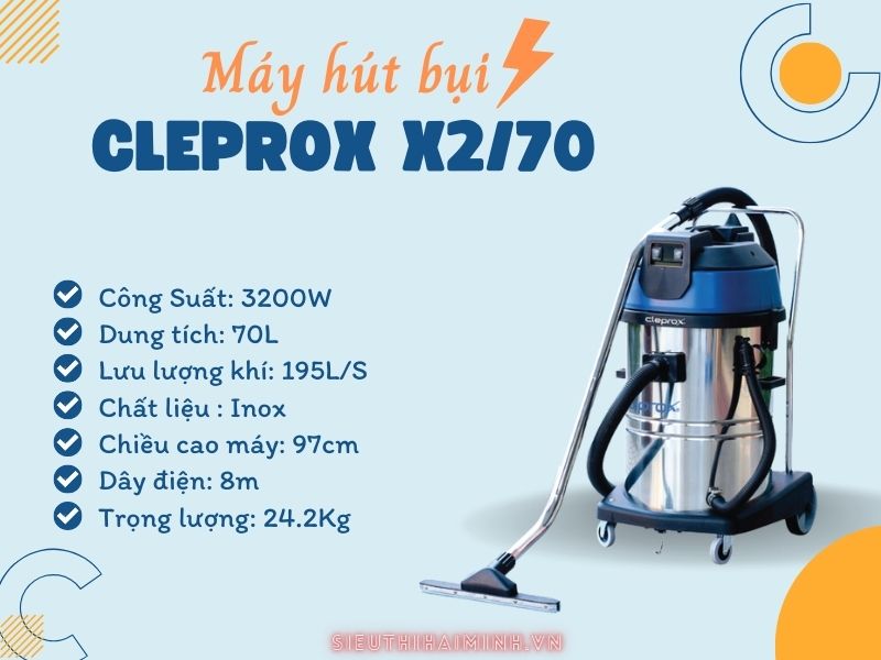 Máy hút bụi CleproX X2/70 